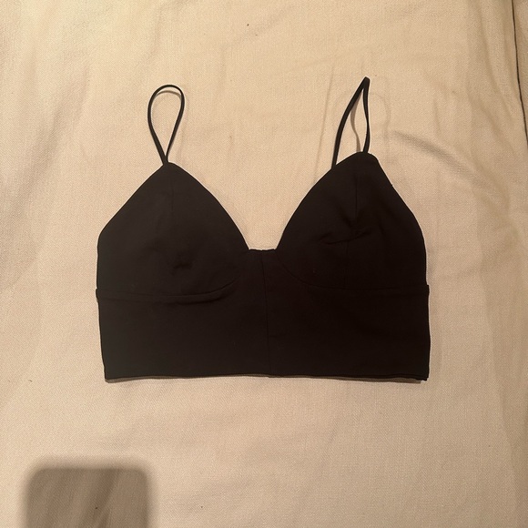 ARITZIA Wilfred Free Ling Bustier Crop Top Blk Sz 4 - Picture 5 of 8
